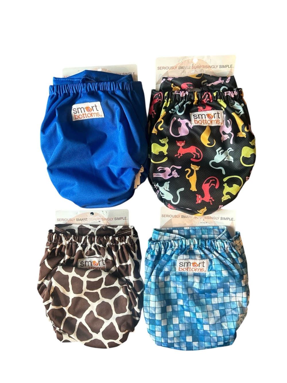 Dream Diapers, smart bottoms organic reusable diapers - Blue, Multi, Brown, Aqua